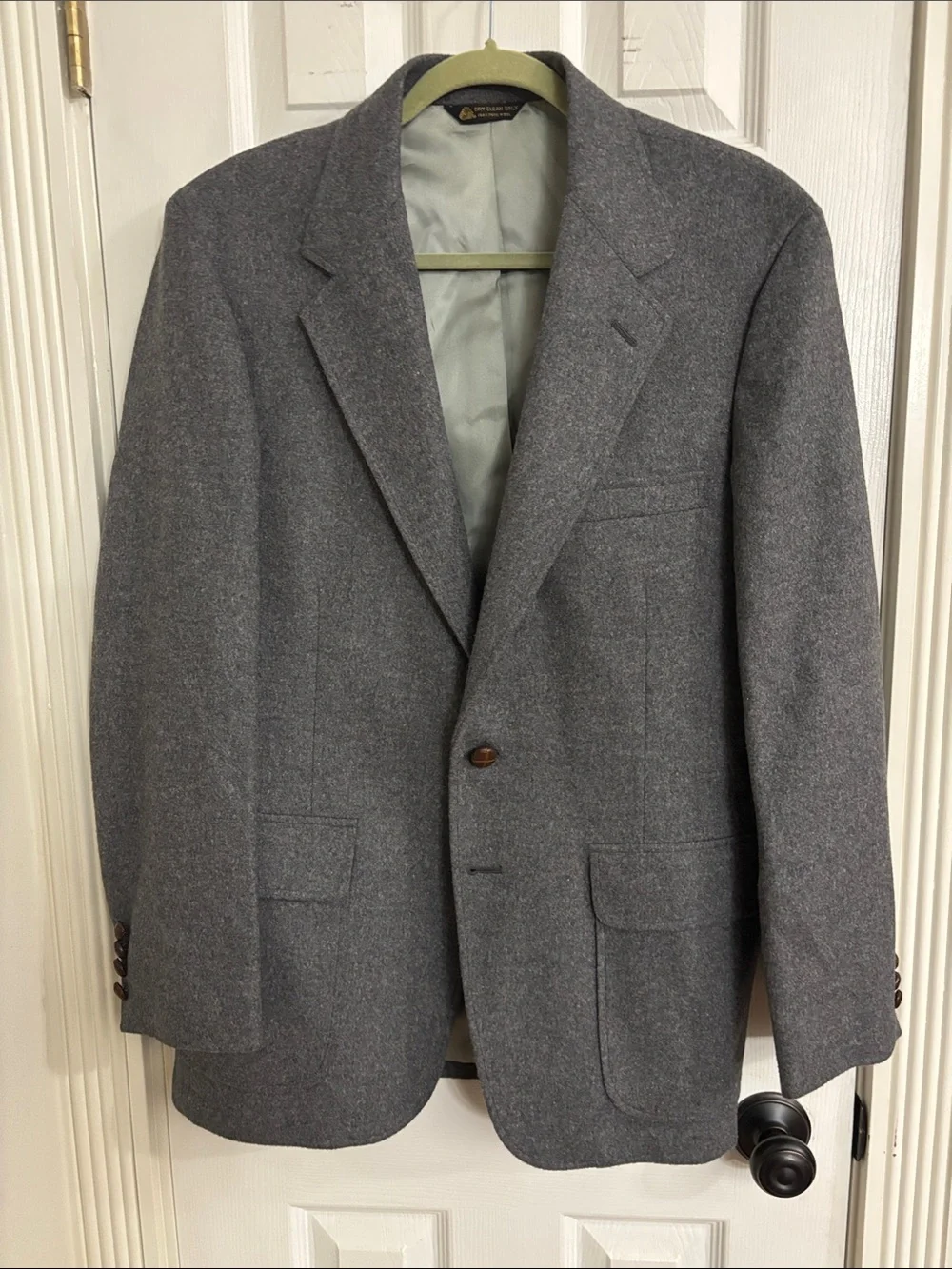 Classic Men's Gray Camel Hair Wool Blazer